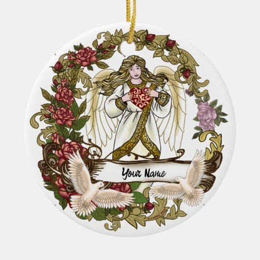 Rozen Christelijk Angel ornament (Voorkant)