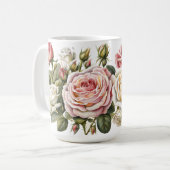 Rozen - Classic Pastel Flower Koffiemok (Voorkant links)