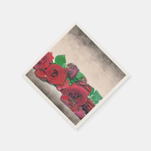 Rozen Cocktail Paper Napkin Servetten (Hoek)