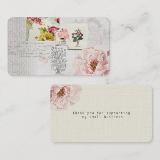 Rozen Collage Bedankkaart Bedrijf Visitekaartje (Voorkant / Achterkant)
