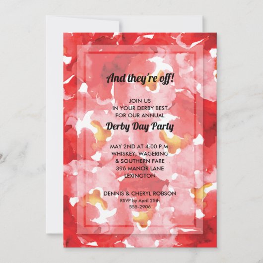 Rozen Collage Derby Day Party Kaart (Voorkant)