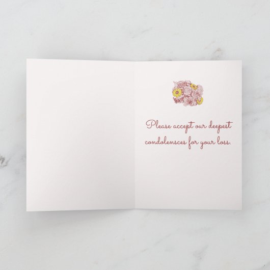 Rozen Colour Splash Daisy Bouquet Condoléance Kaart (Binnen)