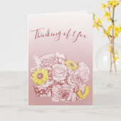 Rozen Colour Splash Daisy Bouquet Condoléance Kaart (Gele Bloem)