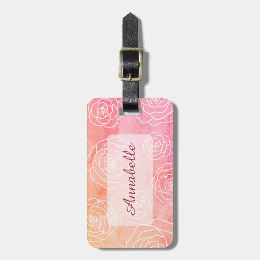 Rozen contour bagagelabel (Voorkant verticaal)