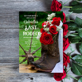 Rozen Cowboy Boots Last Rodeo Bachelorette Party Kaart