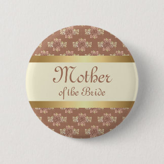  Rozen Cream en Gold Moeder van de Bride Ronde Button 5,7 Cm