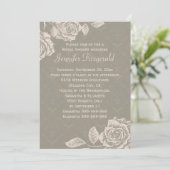  Rozen Cream on Dusty Grey Vrijgezellenfeest Kaart (Staand voorkant)