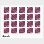 Rozen Cream op Magenta Save the Date Vierkante Sticker (Vel)