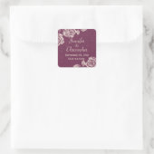 Rozen Cream op Magenta Save the Date Vierkante Sticker (Tas)