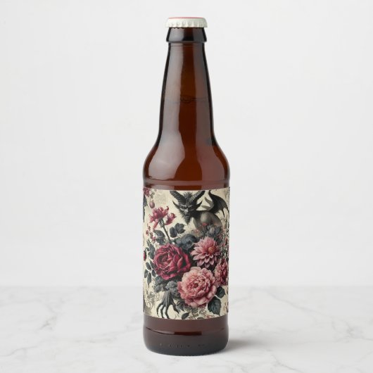 🔥 Rozen Crematorium – Gotisch Victoriaans Bier Etiket (Voorkant)