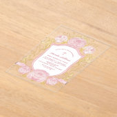 Rozen Crest-doop Acryl Uitnodigingen (Laagn)