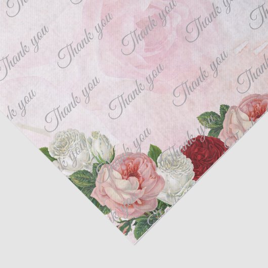 Rozen custom Dank u Trouwpapier Tissuepapier (Detail)