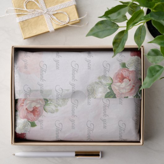 Rozen custom Dank u Trouwpapier Tissuepapier (Geschenk)