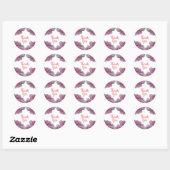 Rozen Dank u wel ticker Ronde Sticker (Vel)