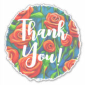 Rozen Dank u wel ticker Sticker (Voorkant)