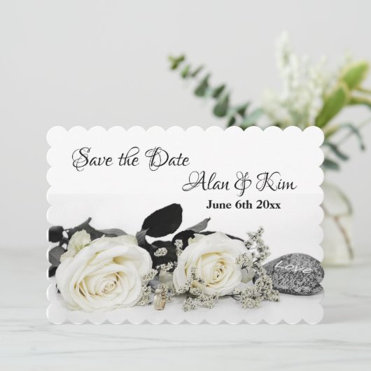 Rozen Datum opslaan Save The Date (Staand voorkant)