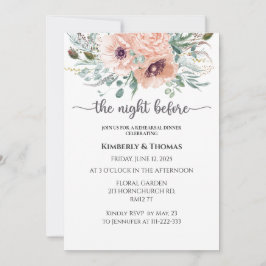 Rozen de nacht voor de repetitie van het diner kaart