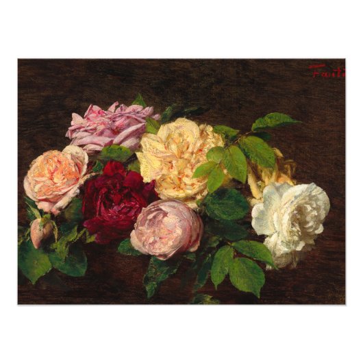 Rozen de Nice op een tafel van Henri Fantin-Latour Foto Afdruk (Voorkant)