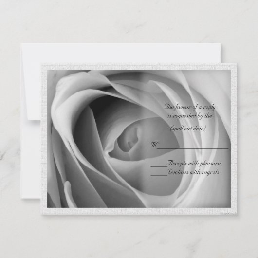 Rozen Details BW RSVP Kaartje (Voorkant)