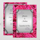 Rozen & diamanten trouwringen kaart (Voorkant / Achterkant)