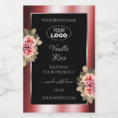 Rozen die de Logo van de Rode Zwarte Etiketten van (Enkel label)