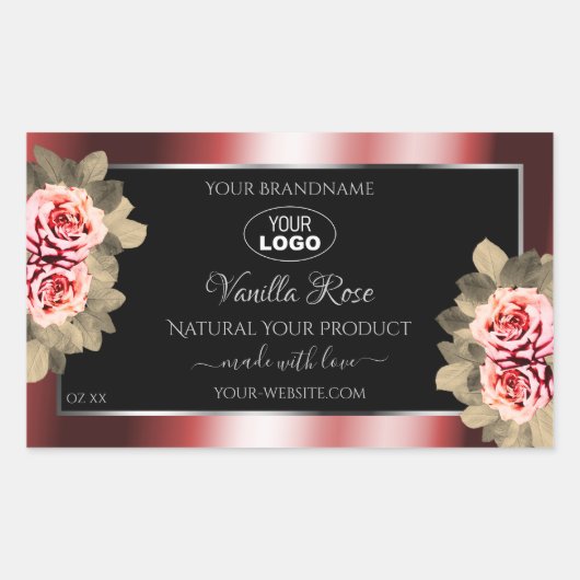 Rozen die de Logo van de Rode Zwarte Etiketten van (Voorkant)