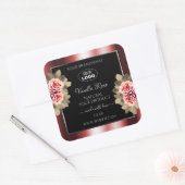 Rozen die de Logo van de Rode Zwarte Etiketten van (Envelop)