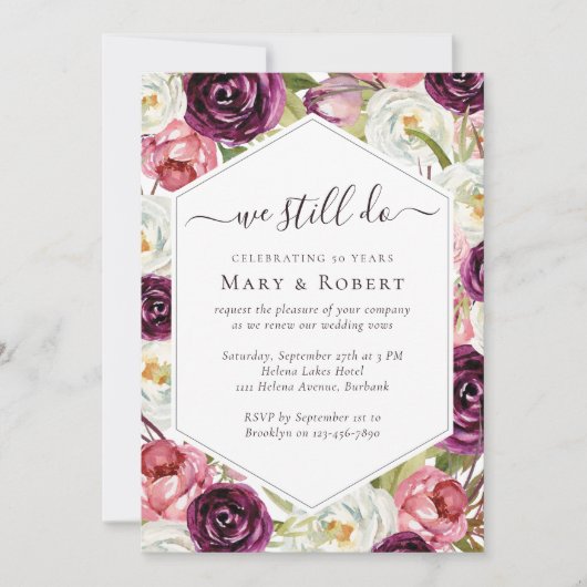 Rozen die we nog steeds doen Vernieuwing 50ste bru Kaart (Voorkant)