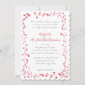 Rozen Diep Honeysuckle Wedding Invite Kaart (Voorkant)