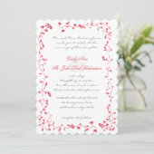 Rozen Diep Honeysuckle Wedding Invite Kaart (Staand voorkant)