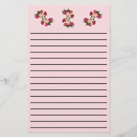 Rozen dikke lijm briefpapier (Voorkant)