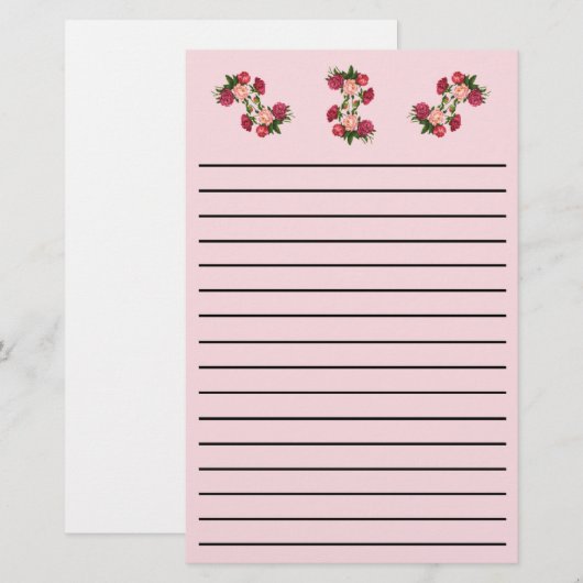 Rozen dikke lijm briefpapier (Voorkant / Achterkant)