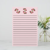 Rozen dikke lijm briefpapier (Staand voorkant)