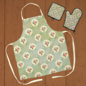  Rozen Doilies Vervaagd Smoky Green Damask Schort