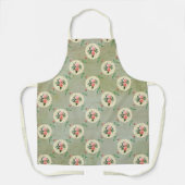  Rozen Doilies Vervaagd Smoky Green Damask Schort (Voorkant)