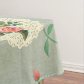  Rozen Doilies Vervaagd Smoky Green Damask Tafelkleed (Voorbeeld)