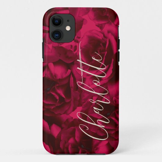 Rozen Donkere Moody Custom Name Case-Mate iPhone Case (Achterkant)
