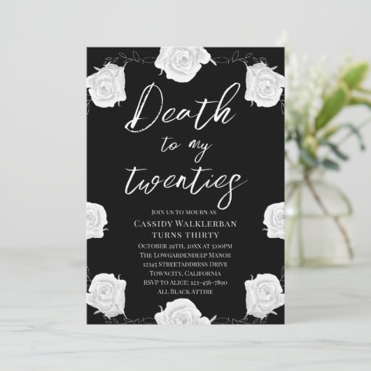 Rozen Dood aan mijn twintiger 30ste verjaardag Kaart (Staand voorkant)