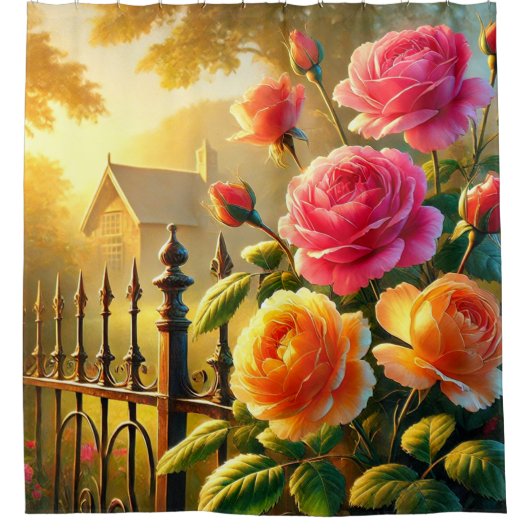 Rozen Douchegordijn (Voorkant)