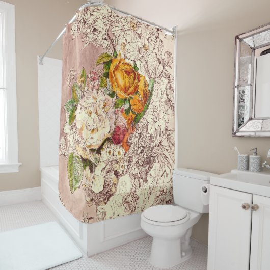  Rozen Douchegordijn (In situ)