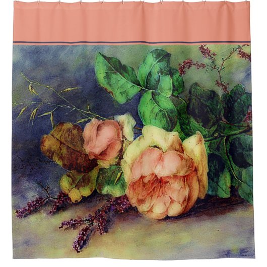  rozen douchegordijn (Voorkant)