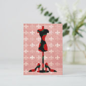 Rozen Dress Form en Heels Briefkaart (Staand voorkant)