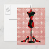 Rozen Dress Form en Heels Briefkaart (Voorkant / Achterkant)