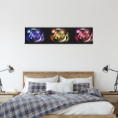 Rozen drieluik canvas afdruk (Insitu (Slaapkamer))