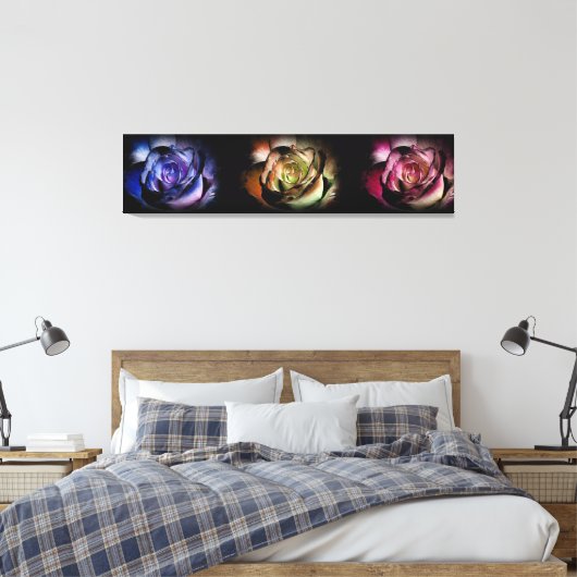 Rozen drieluik canvas afdruk (Insitu (Slaapkamer))