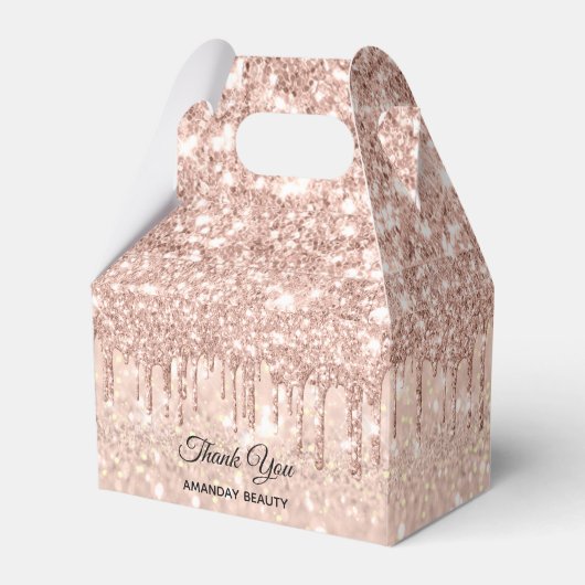 Rozen drift Glitter Sweet 16th Vrijgezellenfeest F Bedankdoosjes (Voorkant Zijde)