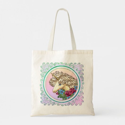 Rozen eenhoorn tote bag (Achterkant)