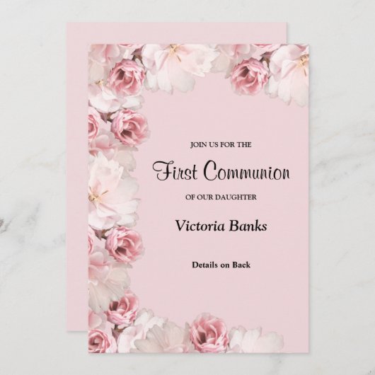 Rozen Eerste uitnodiging van de gemeenschap (Voorkant / Achterkant)