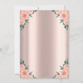 Rozen, Eiffeltoren, Bloemen, Roos Gold Quinceañera Kaart (Achterkant)