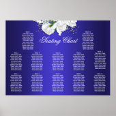  Rozen Elegant Blauw Bruiloft Zitkaarten Poster (Voorkant)